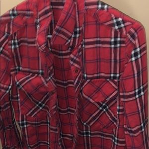 Plaid red long sleeve